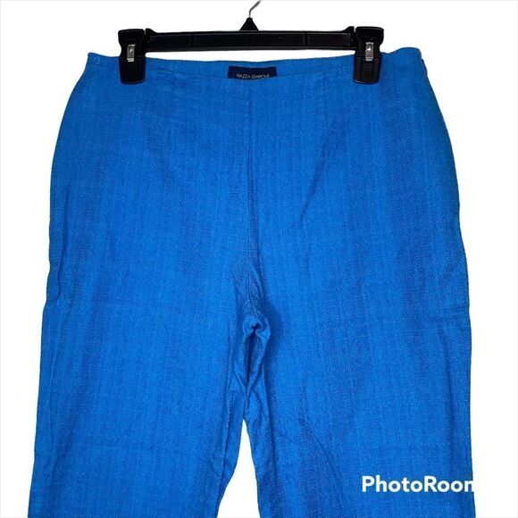 Piazza Sempione Blue Linen Pants - Picture 2 of 4